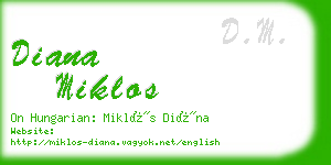 diana miklos business card